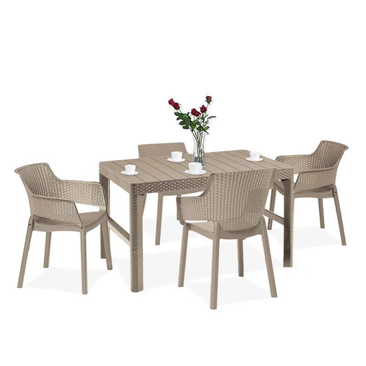 Set mobilier de grădină Evyon 4+1 cappuccino