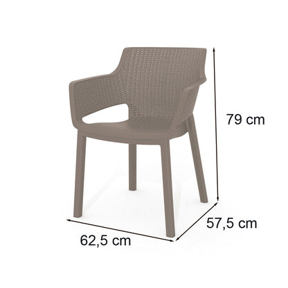 Set mobilier de grădină Evyon 6+1 cappuccino