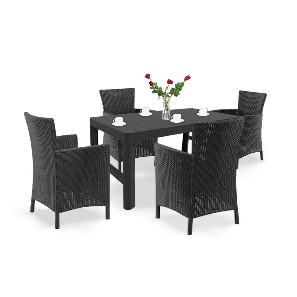 Set de mobilier de grădină Liowa 4+1 în culoarea grafit