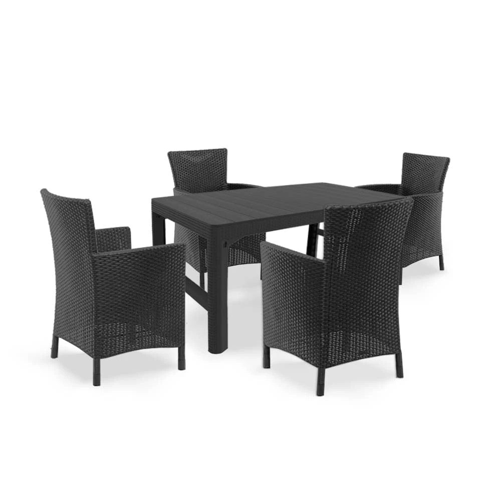 Set de mobilier de grădină Liowa 4+1 în culoarea grafit
