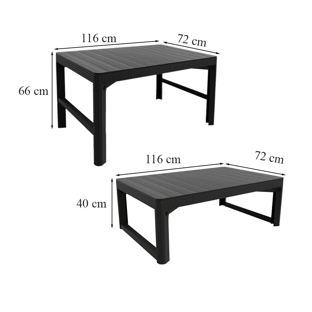 Set mobilier de grădină Dina 4+1, grafit