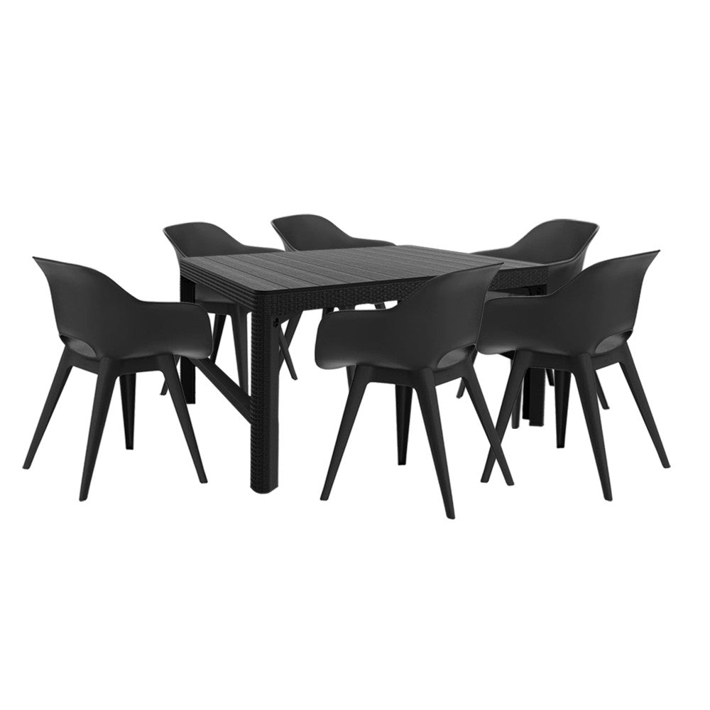 Set mobilier de grădină Dina 6+1, grafit