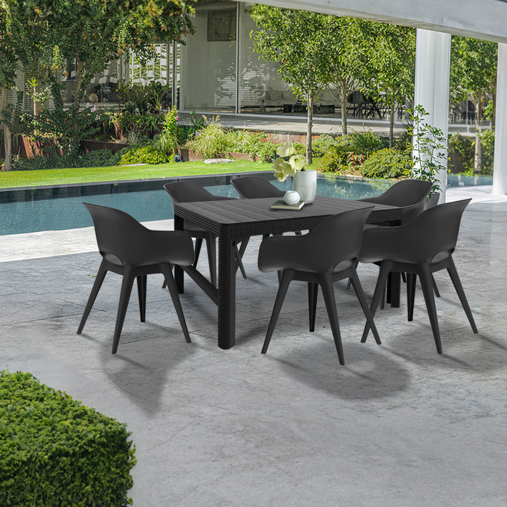 Set mobilier de grădină Dina 6+1, grafit