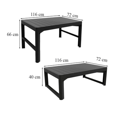 Set mobilier de grădină Dina 6+1, grafit
