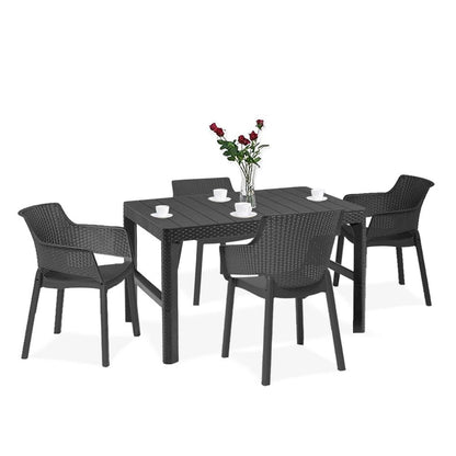 Set mobilier de grădină Evyon 4+1, grafit