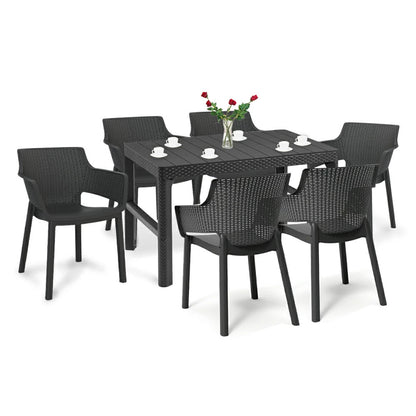 Set mobilier de grădină Evyon 6+1, grafit
