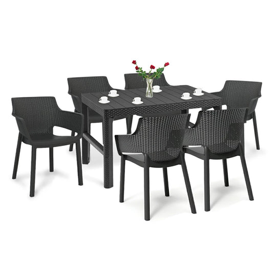 Set mobilier de grădină Evyon 6+1, grafit
