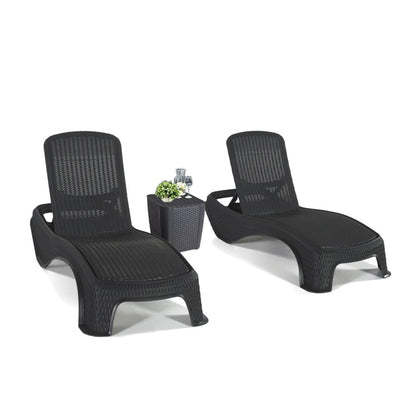 Set șezlonguri de grădină Atlantic Duo cu masă Luzon grafit