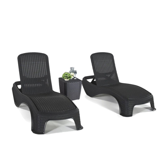 Set șezlonguri de grădină Atlantic Duo cu masă Luzon grafit