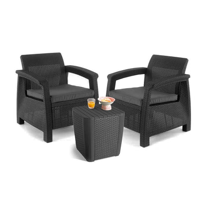Set de mobilier de grădină Corfu duo cu masă Luzon grafit
