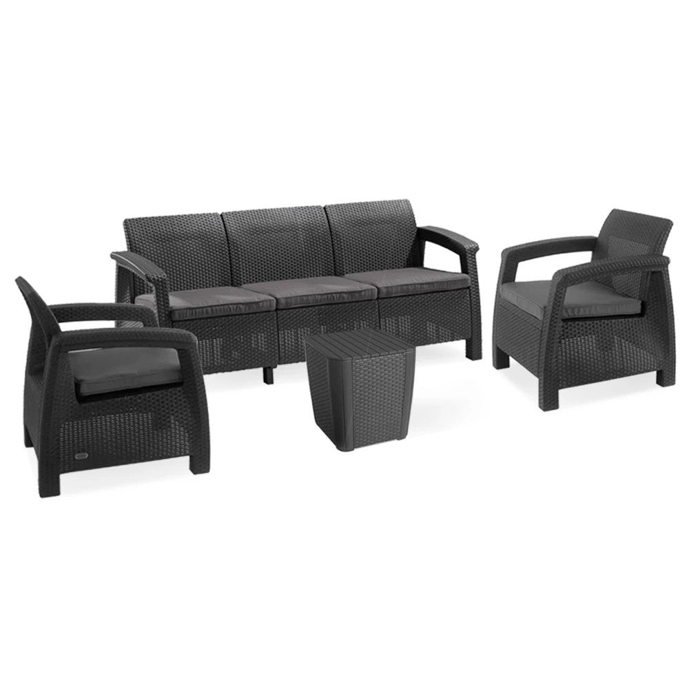 Set de mobilier de grădină Corfu Love Duo cu masă Luzon grafit