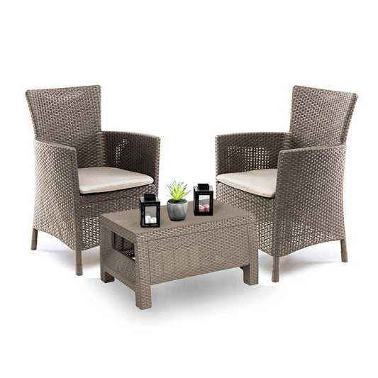Set mobilier de grădină pentru balcon Corowa, culoare cappuccino