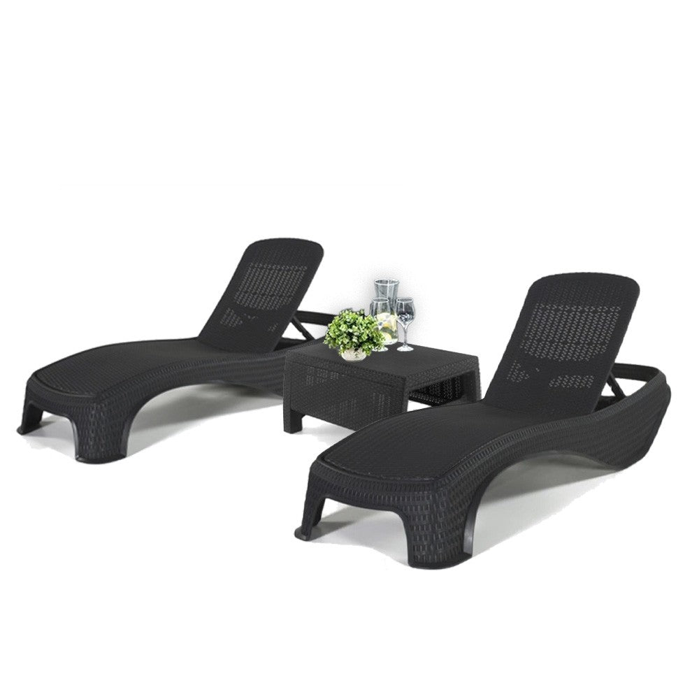 Set șezlonguri de grădină Atlantic duo cu masă Corfu grafit