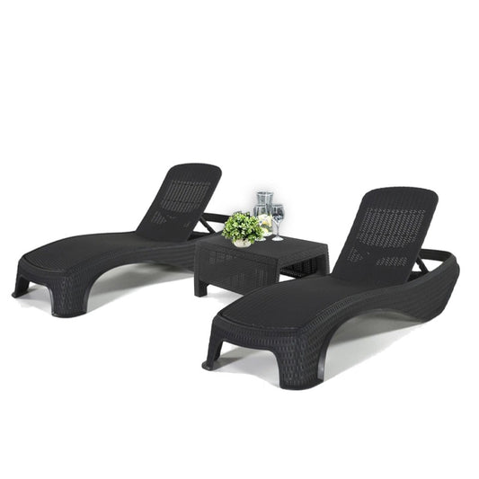 Set șezlonguri de grădină Atlantic duo cu masă Corfu grafit