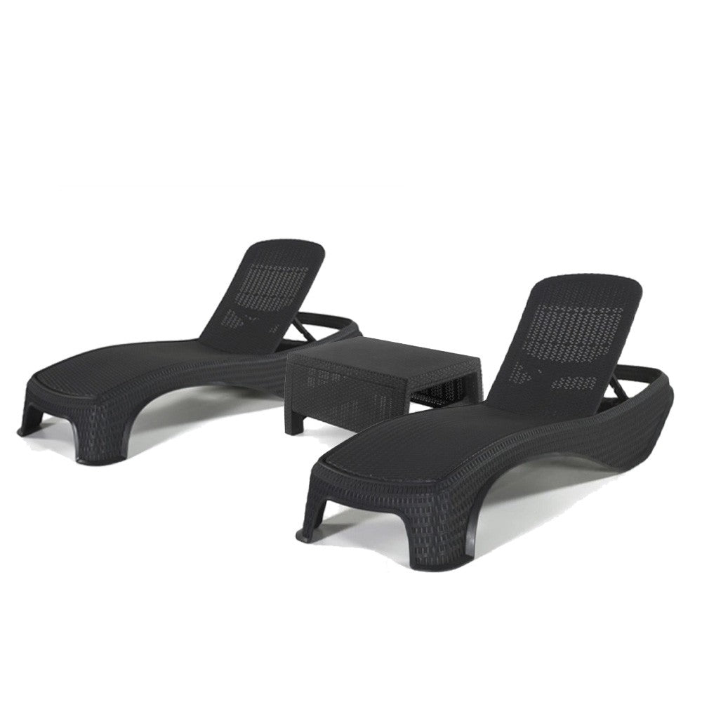 Set șezlonguri de grădină Atlantic duo cu masă Corfu grafit