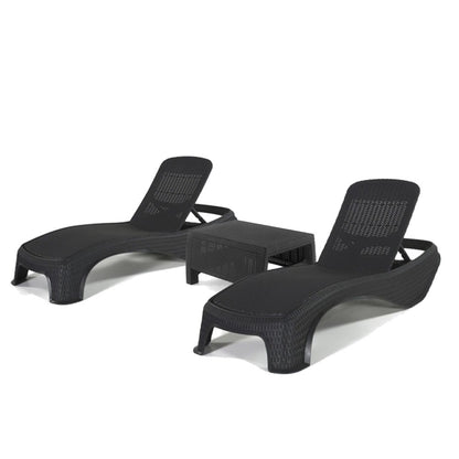 Set șezlonguri de grădină Atlantic duo cu masă Corfu grafit