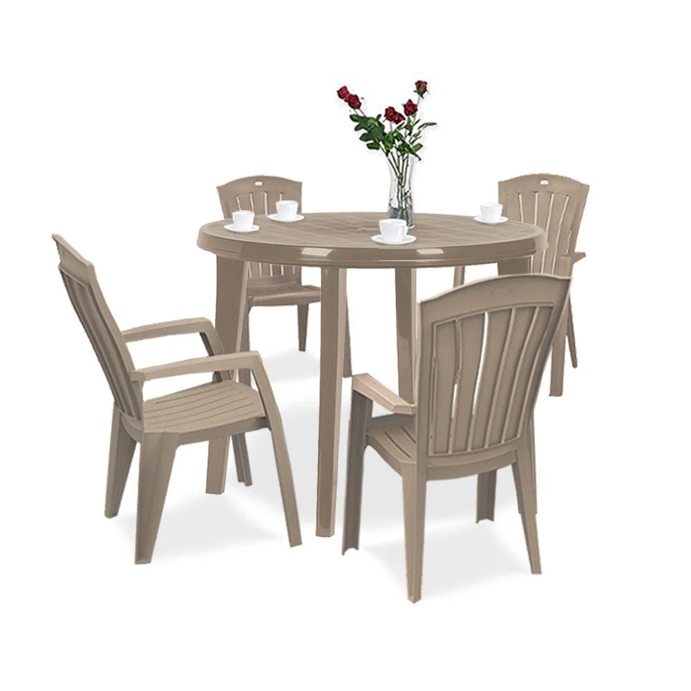 Set mobilier de grădină Lisorini 4+1 cappuccino