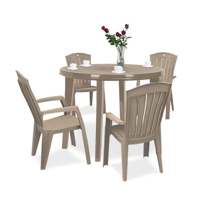 Set mobilier de grădină Lisorini 4+1 cappuccino