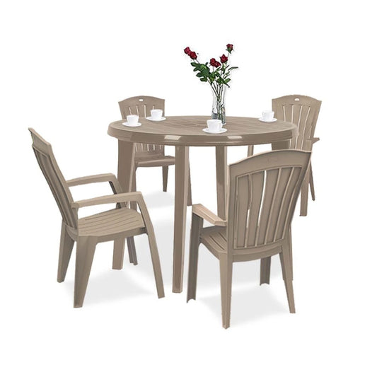 Set mobilier de grădină Lisorini 4+1 cappuccino
