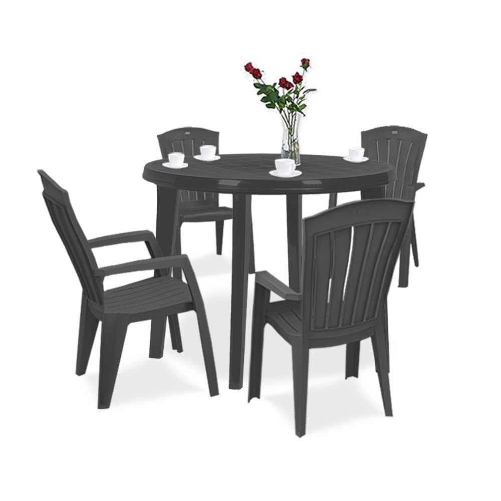 Set mobilier de grădină Lisorini 4+1 grafit
