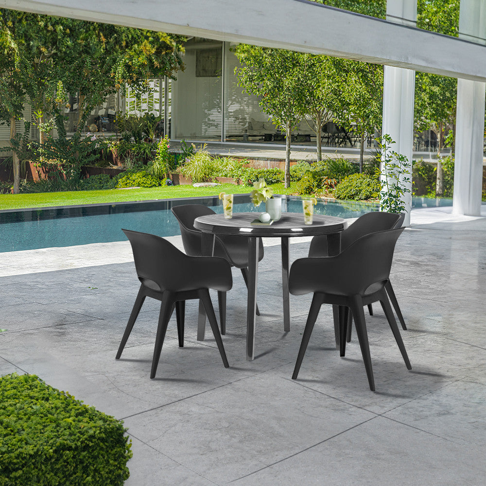 Set mobilier de grădină Likola 4+1, grafit