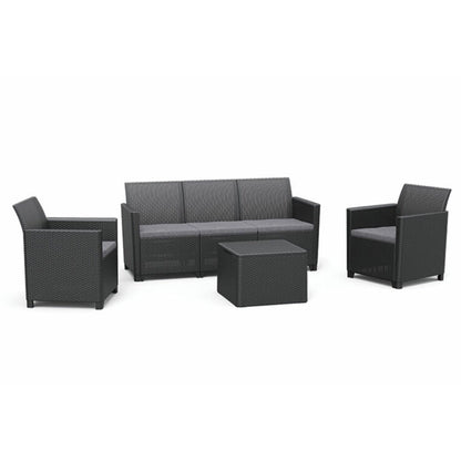 Set de mobilier de grădină Claire cu 5 locuri și masă cu perne, grafit