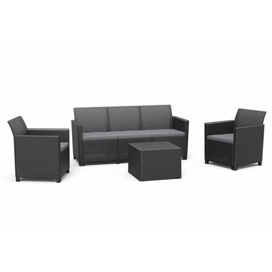 Set de mobilier de grădină Claire cu 5 locuri și masă cu perne, grafit