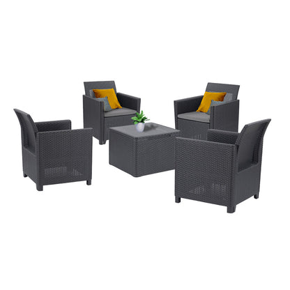 Set de mobilier de grădină Claire II cu 4 locuri, grafit