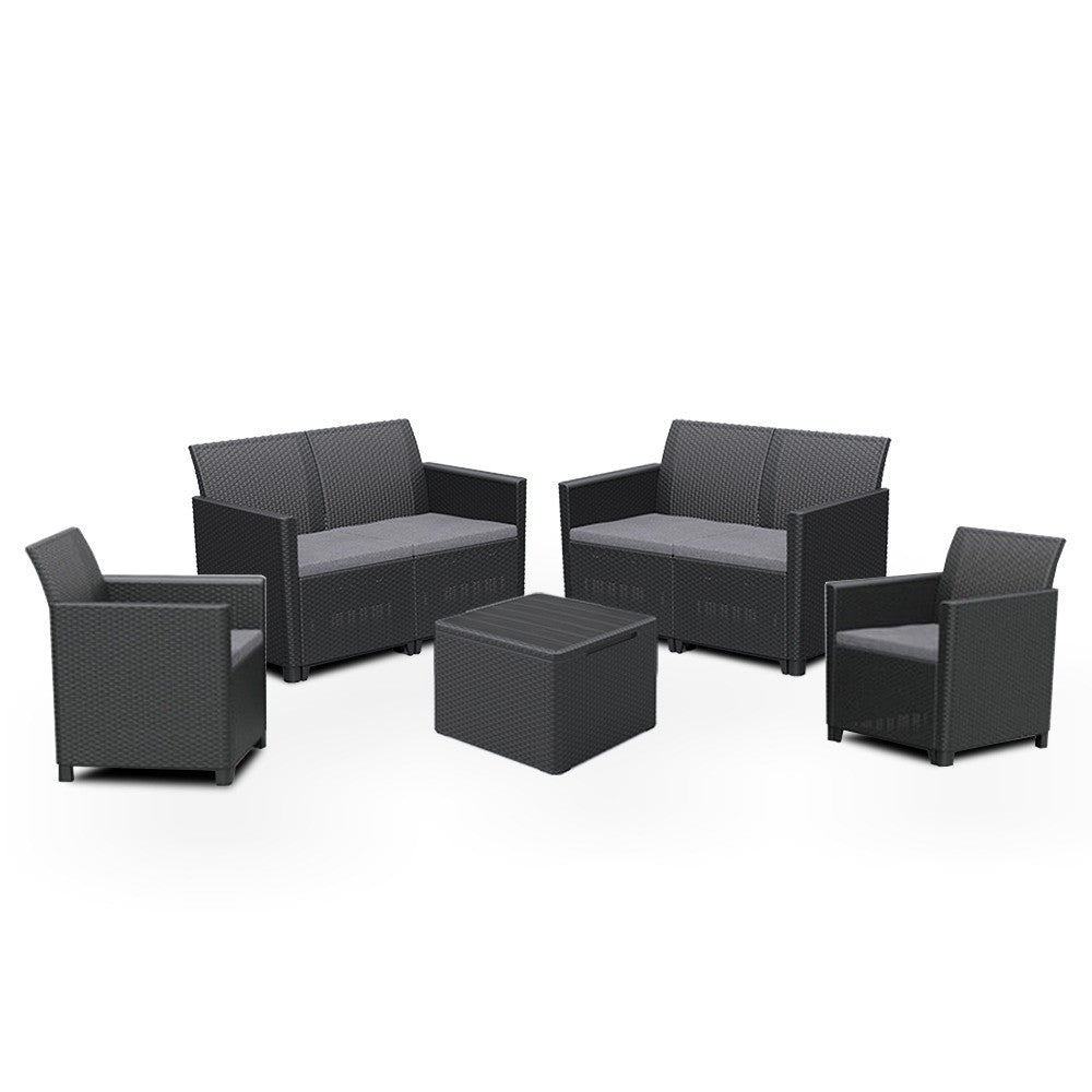 Set mobilier de grădină Claire cu 6 locuri, grafit