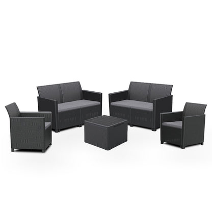 Set mobilier de grădină Claire cu 6 locuri, grafit