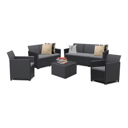 Set mobilier de grădină Claire cu 7 locuri, grafit