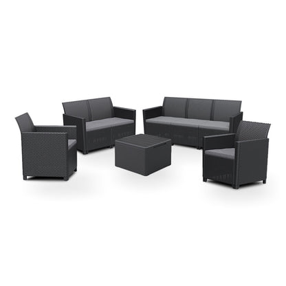 Set mobilier de grădină Claire cu 7 locuri, grafit