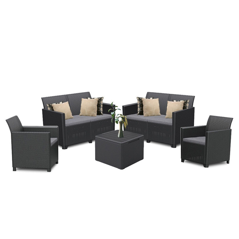 Set mobilier de grădină Claire cu 6 locuri, grafit