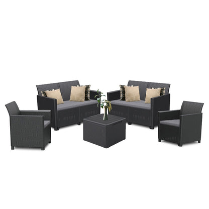 Set mobilier de grădină Claire cu 6 locuri, grafit