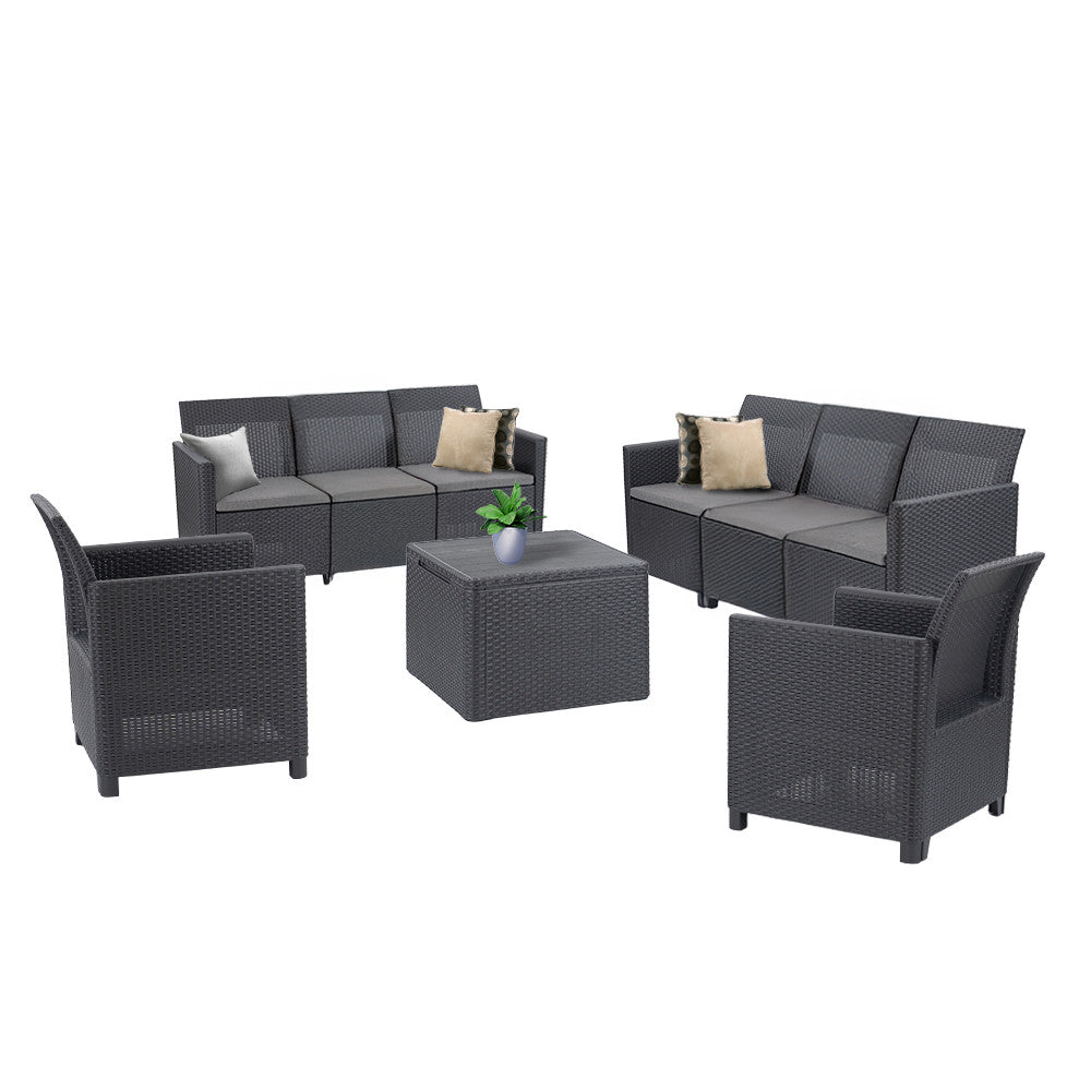 Set de mobilier de grădină Claire cu 8 locuri, grafit