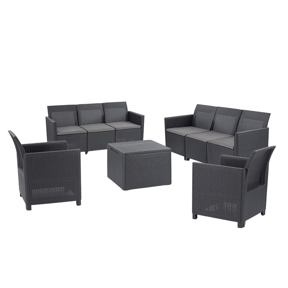 Set de mobilier de grădină Claire cu 8 locuri, grafit