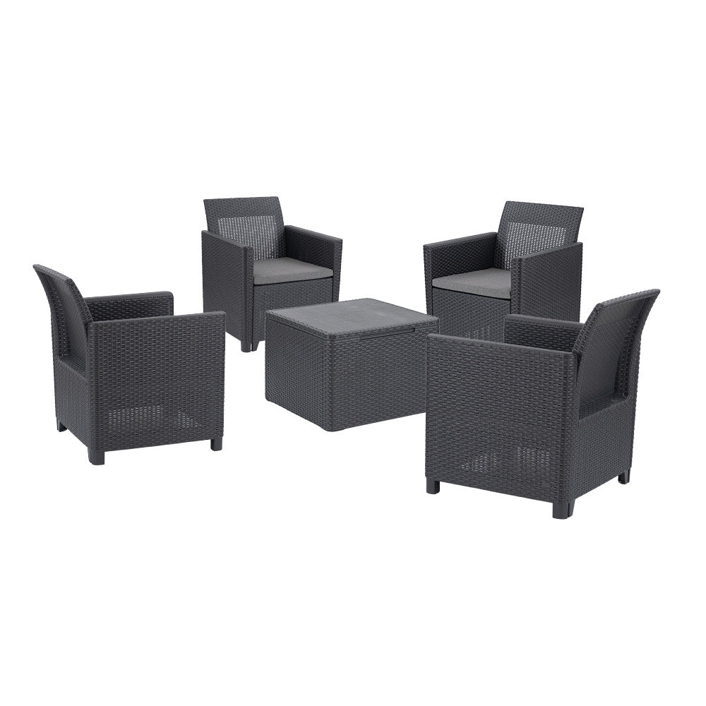 Set de mobilier de grădină Claire II cu 4 locuri, grafit