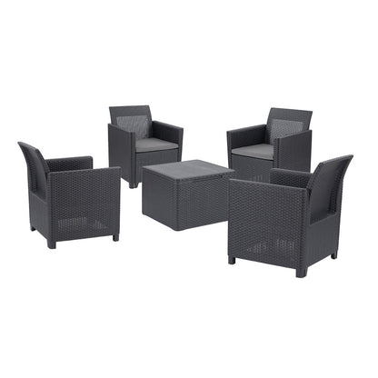 Set de mobilier de grădină Claire II cu 4 locuri, grafit
