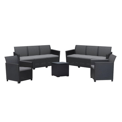 Set de mobilier de grădină Claire IV cu 8 locuri și masă de depozitare Vigo, grafit