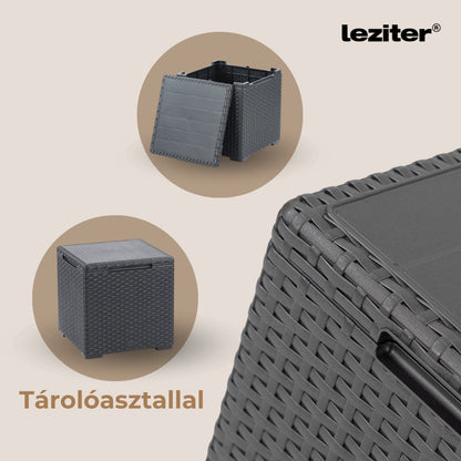 Set de mobilier de grădină Claire IV cu 8 locuri și masă de depozitare Vigo, grafit