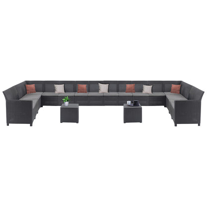 Set de mobilier de grădină Claire IV cu 18 locuri și masă de depozitare Vigo, grafit