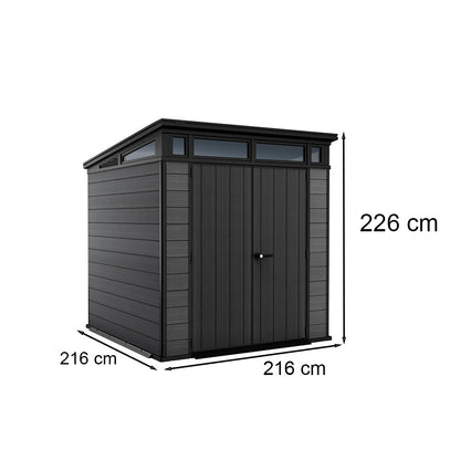 Căsuță de grădină din plastic Cortina 7x7 gri