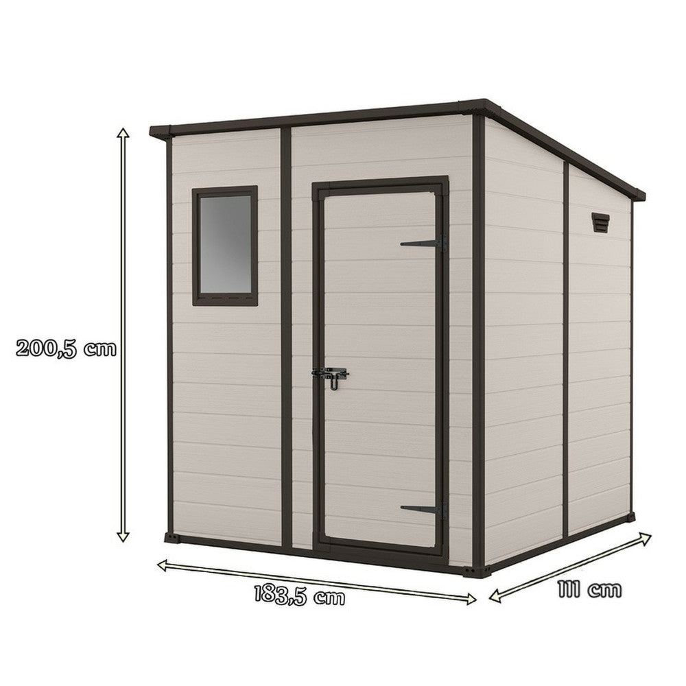 Șopron de scule din plastic Manor 6x4 bej