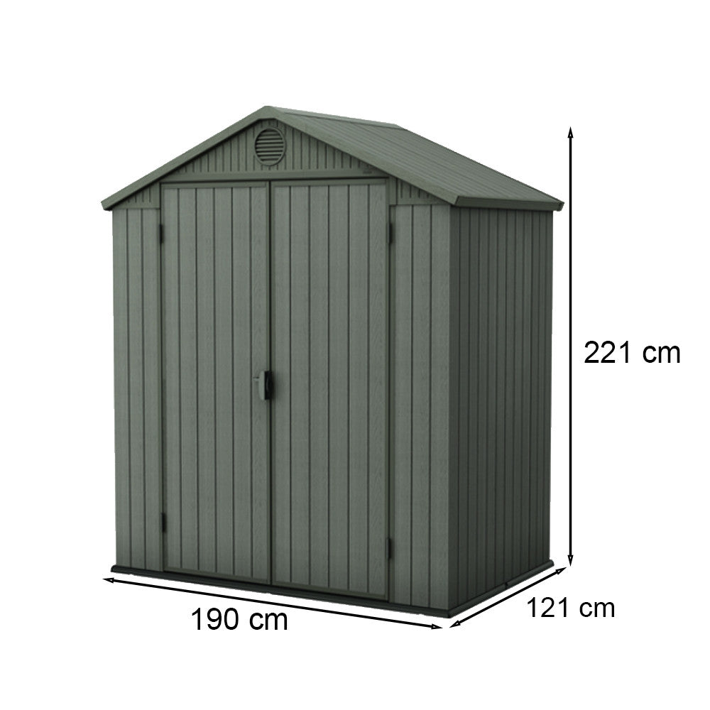 Căsuță de grădină din plastic Darwin 6x4, verde