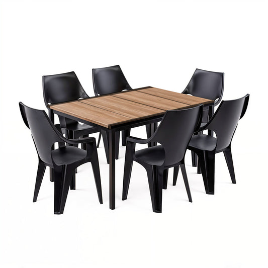 Set mobilier de grădină Parker 6+1 frasin-grafit