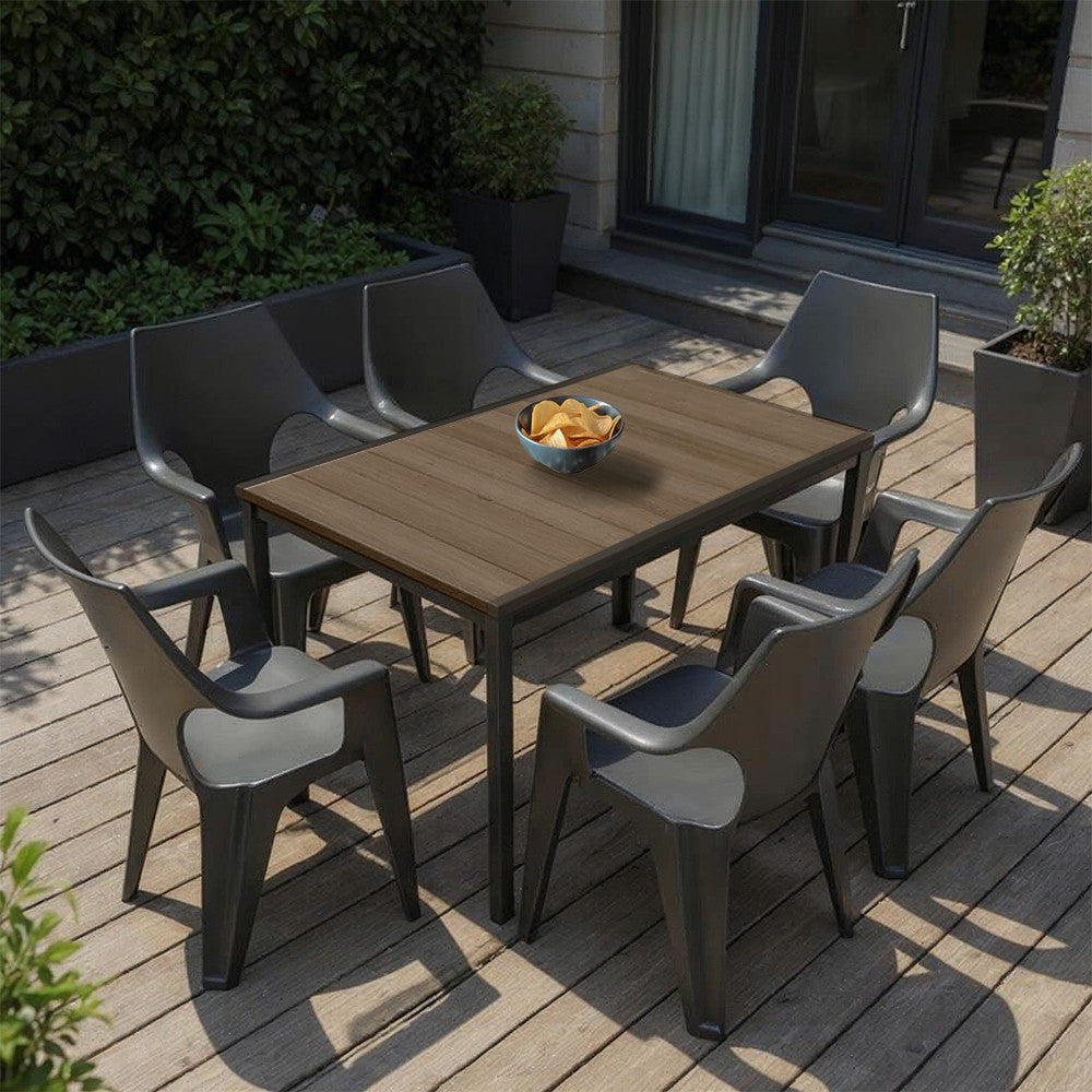 Set mobilier de grădină Parker 6+1 frasin-grafit