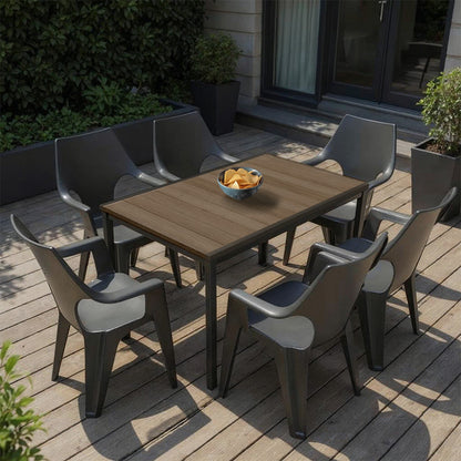 Set mobilier de grădină Parker 6+1 frasin-grafit