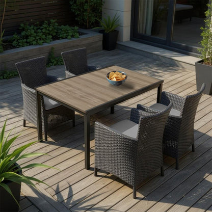 Set mobilier de grădină Nadia 4+1 frasin-grafit