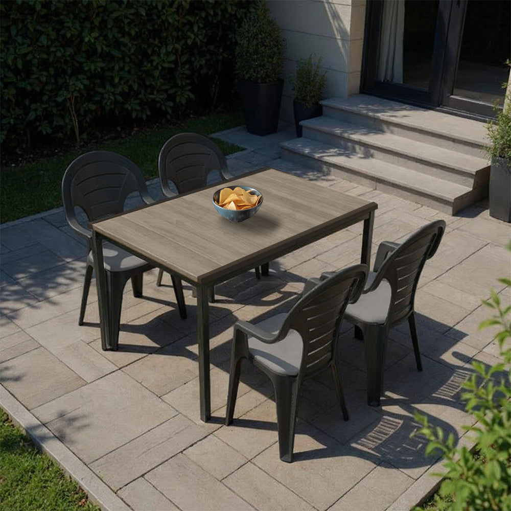 Set mobilier de grădină Lagos 4+1 frasin-grafit