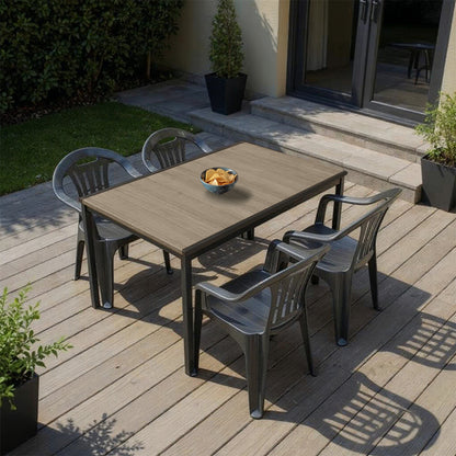 Set mobilier de grădină Rowen 4+1 frasin-grafit